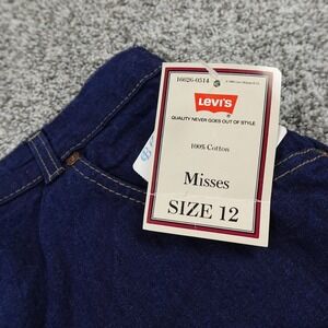 VTG Levis Jeans Womens 12 Dark Blue Denim Loose Relaxed Taper Deadstock NOS 80s